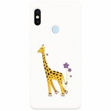 Husa silicon pentru Xiaomi Redmi S2, Rollerskating Girafe Illustration