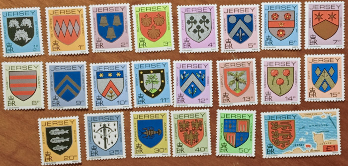 JERSEY-1980/2-&#039;&#039;Steme-heraldica&#039;&#039; Set complet -22v.-MNH=Nestamp.(cat Mi.=17e)