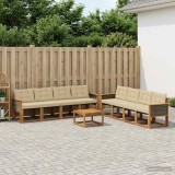Cumpara ieftin Set de canapele de exterior 9 buc. 8-Locuri Natural si Bej