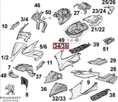 Carena laterala dreapta podea originala Peugeot Jet Force 50-125cc (gri)