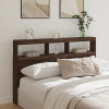 Tablie de pat cu dulap si LED, stejar maro, 160x17x102 cm GartenMobel Dekor, vidaXL