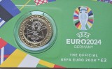 2 pounds 2024 Pitcairn Island, UEFA, EURO 2024, Germany, Brilliant unc, Coincard, Australia si Oceania