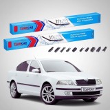 Cumpara ieftin Ștergătoare Skoda Octavia II 1Z3 02-10.2004 | Set Față Flat Universal &ndash; TeamCar&reg;
