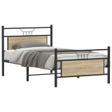 VidaXL Cadru de pat fără saltea Stejar Sonoma 107x203cm Lemn prelucrat