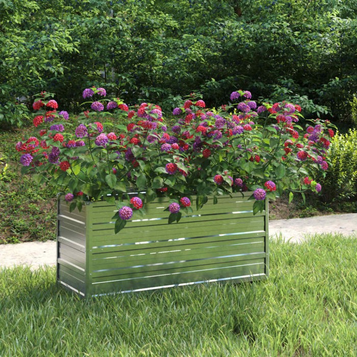 vidaXL Strat &icirc;nălțat de grădină argintiu 100x40x45 cm oțel galvanizat 316897