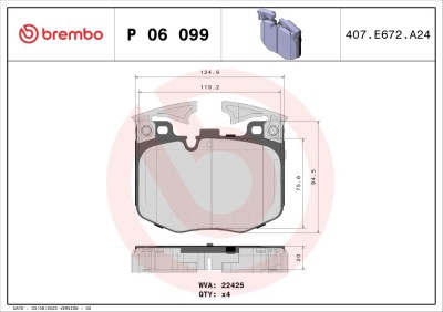 BREMBO P 06 099 PRIME LINE set placute frana,frana disc foto