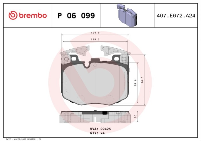 BREMBO P 06 099 PRIME LINE set placute frana,frana disc