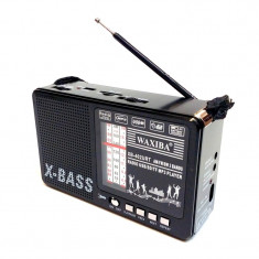 Radio portabil XB-402URT, USB, slot card SD, lanterna incorporata foto