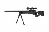Replica sniper SA-S11 cu bipod si luneta Specna Arms Negru