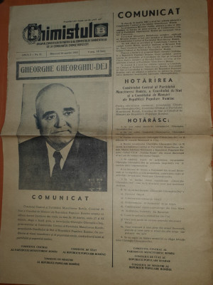 ziarul chimistul 24 martie 1965- moartea lui gheorghe gheorghiu dej foto