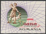 Romania anii 70 - Vigneta de bagaje Hotel DIANA (tip 1) din Eforie Nord, ONT Carpati, eticheta hoteliera, promovare turistica