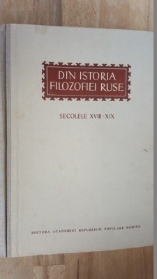 Din istoria filozofiei ruse Secolele XVIII-XIX foto