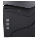 Cutie postala de exterior, pentru gard sau perete, din otel zincat, cu incuietoare, 37x11x37cm, gri inchis Household NewTrend