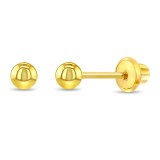 Cercei Aur 14K, model Clasic in forma de Biluta 3mm