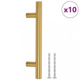 Manere de dulap, 10 buc., auriu, 96 mm, otel inoxidabil
