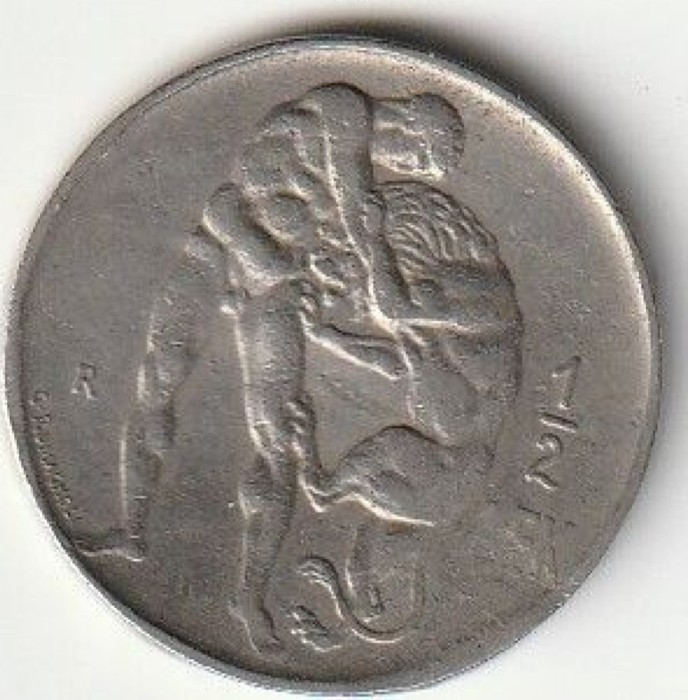 Moneda 1/2 lek 1926 - Albania