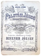G434-I-Album partituri pian maghiare vechi 1869-Instrumente muzicale alese. PECSENY&Aacute;NSZKY-Palotasi Janos- Aplicatie pentru pian de Rizner Jozsef.