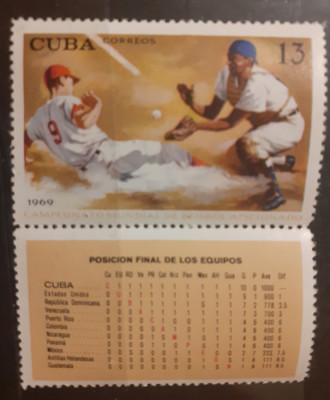 Cuba 1969 sport 1v + tab mnh foto