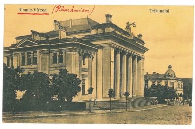 1770 - RM. VALCEA, Justice Palace, Romania - old postcard - used - 1917 foto