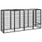 Țarc c&acirc;ini 10 panouri negru 50x100 cm oțel vopsit electrostatic