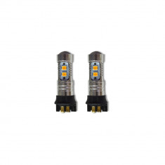 Set 2 becuri led PW24W cu 10SMD Cree Portocaliu foto