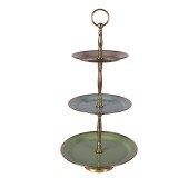 Cumpara ieftin Platou supraetajat otel verde auriu &Oslash; 27x51 cm