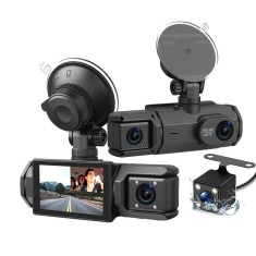 Camera video bord auto ZYTEQ&reg;️ S2 Full HD 1080P, WDR, 150&deg;, 3 lentile, Wi-Fi, ecran IPS 2&quot;, Night Vision, detectare miscare, rezistenta apa, neagra