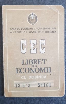 Pentru colectionari, Libret de economii CEC 1975-1984 foto