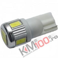 Bec LED T10 6 SMD 5630 12V ALBA COD: PT136 foto