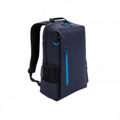 Rucsac Laptop 15 inch, RFID, mufa usb, buzunare laterale, XD by AleXer, LA, poliester, albastru navy, breloc inclus foto