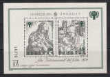 Uruguay 1979 - Anul Internațional al Copilului - Tablouri de D&uuml;rer, Colita, Tiraj 30.000, Cota 20 Euro, MNH, Nestampilat