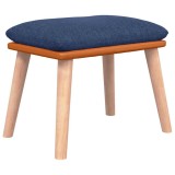 Cumpara ieftin Taburet, albastru, 45x29,5x35 cm, material textil si piele eco