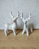 Lot 2 decorațiuni Craciun, cerbi din ceramica