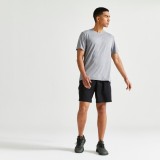 Tricou respirant 100 Fitness cardio Essentiel Gri pestriț Bărbați