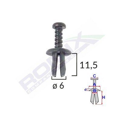 CLIPS FIXARE RENAULT/SEAT - NEGRU SET 25 BUC 61628 foto