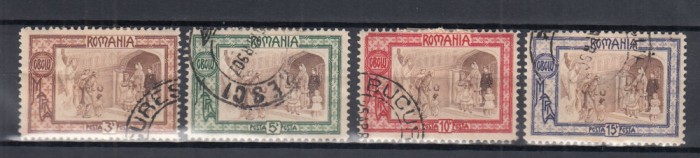 ROMANIA 1907 LP 65 OBOLUL EMISIUNE DE BINEFACERE SERIE STAMPILATA