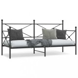 VidaXL Pat de zi fără saltea Negru 80x200 cm Oțel 4104666