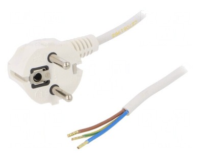 Cablu Electric PVC Alb 2m 3x0,75mm2 16A 250V foto