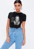 Tricou dama negru - Dali - I want CASH - XL, THEICONIC