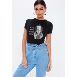 Tricou dama negru - Dali - I want CASH - XL