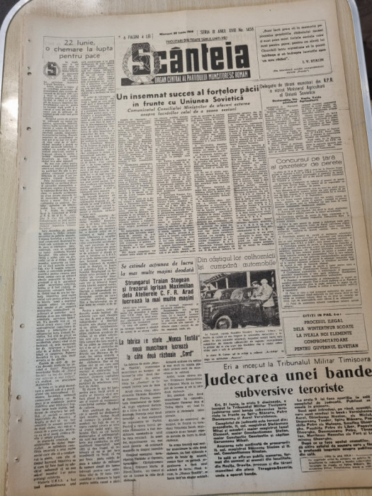 scanteia 22 iunie 1949-com racari dambovita,orezaria beliu bihor