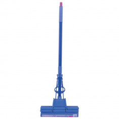 Mop Dublu din PVA Zorex Pro, Coada Metalica 1.2 m, Culoare Albastra, Mop cu Role Duble pentru Curatenie Casa, Mopuri pentru Curatenie si Menaj Casa, M