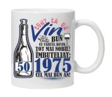 Cana alba personalizata &quot;Un Vin Bun 1975-50&quot;, INOVATIX&reg;. 330ml, Oem