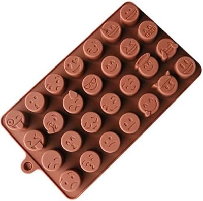 Forma din Silicon, Model Emoticoane pentru Ciocolata de Casa, Bomboane, Jeleuri sau Cuburi de Gheata, CBD CORAL BEST DEALS 21 cm 11 cm 1.5 cm Maro 1 foto