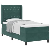 Cumpara ieftin Pat cu arcuri cu saltea Verde inchis 90 x 190 cm Catifea