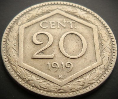 Moneda istorica 20 CENT / CENTI - ITALIA, anul 1919 * cod 4333 = excelenta! foto