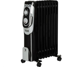 Calorifer electric Hausberg HB-8910NG, 2000 W, 9 elementi, 3 nivele de putere, termostat reglabil, Negru foto