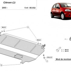 Scut motor metalic Citroen C3 2003-prezent