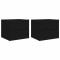 Noptiere montate pe perete cu lumini LED, 2 buc., negru