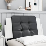 vidaXL Pernă pentru tăblie pat, negru și alb, 80 cm, piele artificială